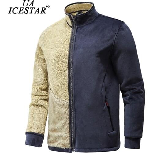 UAICESTAR Warm Winter Slim Fleece Jacket Men Silver Fox Velvet Coat Men 2021Spring Fashion Casual S-8XL Large Size Mens jackets
