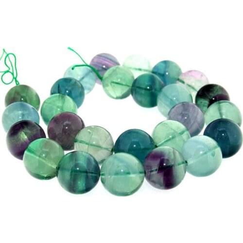 Unique Pearls jewellery Store Round Rainbow Big Fluorite Quarz Stone 12mm Gemstone Loose Beads One Full Strand 15'' LC3-0294