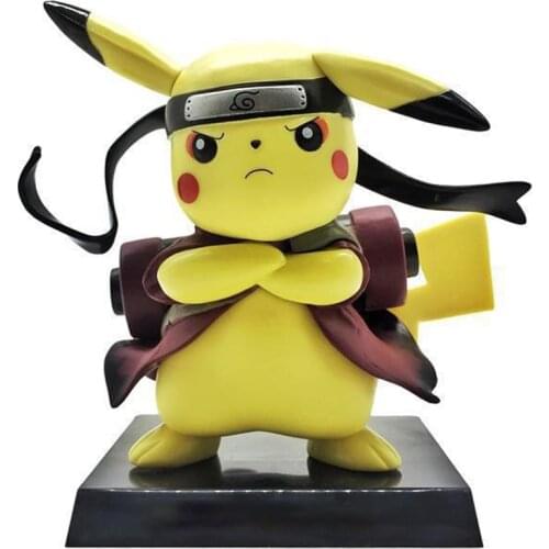 13cm PVC Japanese Anime Pokemon figure Pikachu doll toy model decoration Pikachu COS Uzumaki Naruto anime doll childrens toy