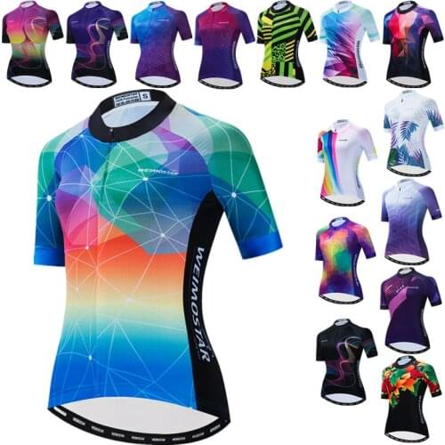 Weimostar Women Cycling Jersey Summer Bike Jersey Shirt Maillot Ciclismo Pro Bicycle Clothes Tops Breathable Cycling Clothing