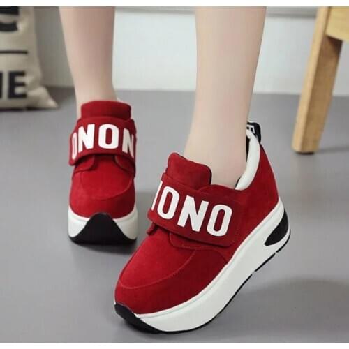 Women Sneakers 2020 Spring Autumn High Heels Ladies Casual Shoes Women Wedges platform shoes Female Thick Bottom Trainers