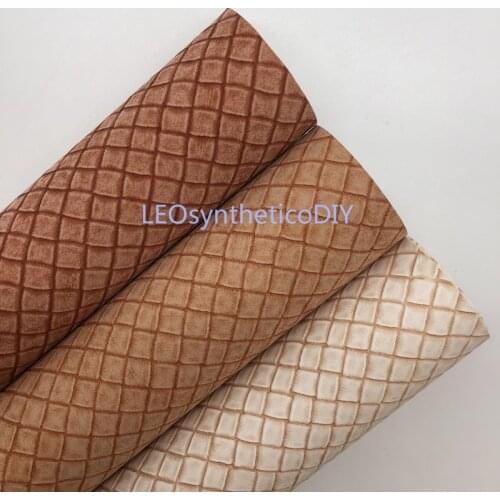1PC 21X29CM Waffle Textured Faux Leather Fabric, Synthetic Leather Sheets, PU Leather For Making Bows LEOsyntheticoDIY R227B