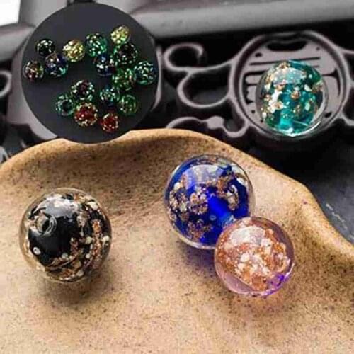 10pcs Round 10mm 12mm Handmade Luminous Lampwork Glass Loose Beads for Jewelry Making DIY Crafts Findings