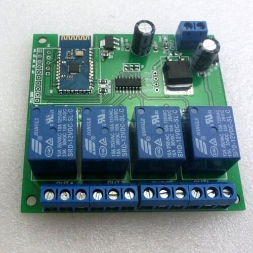 12V 4-way multi-function bluetooth - compatible relay android phone remote control switch smart home home automation