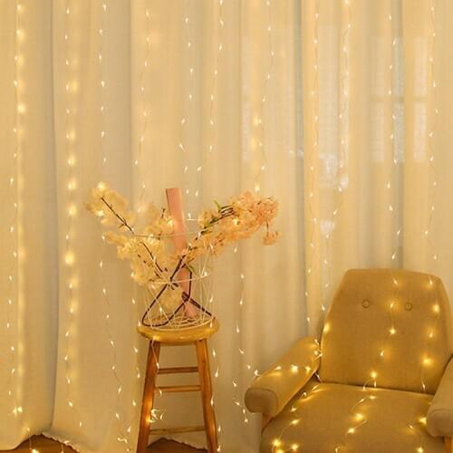 200 LED Lighting Christmas Lights Warm White Curtain Fairy Lights String Outdoor Wedding Christmas Party Lighting Supplies