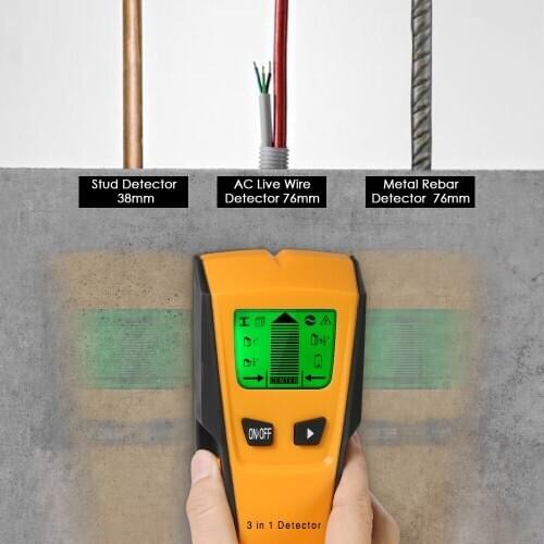 3 In 1 Metal Detector Find Metal Wood Studs AC Voltage Live Wire Detect Wall Scanner Electric Box Finder Wall Detector TH210