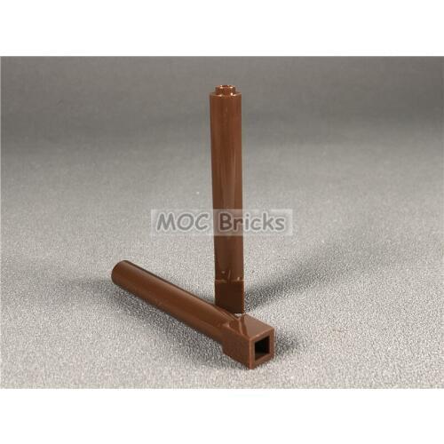 50pcs/lot MOC Bricks Brown Support 1 x 1 x 6 Solid Pillar fit with 43888 Educational Building Blocks Figure DIY Toys kids gifts