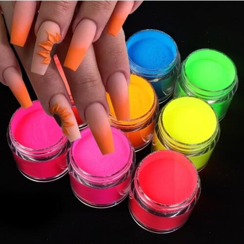 5G Acrylic Powder Neon Pigment Crystal Powders for Nail Polish Nail Art Decorations Professional Nail Accessory