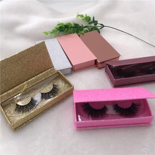 6 Pair/Lot Mink 5D Eyelashes Custom Glitter Boxes Fluffy Short Lashes