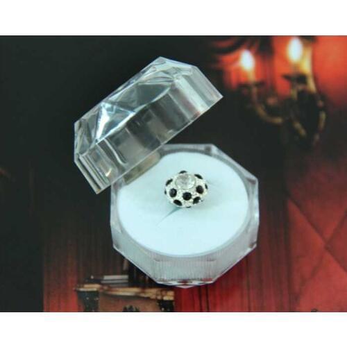 60Pcs Acrylic Crystal Clear Ring Box Transparent White Box Stud Earring Jewelry Case Gift Boxes Jewelry Packaging Free shipping