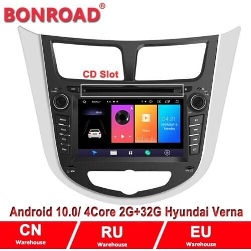 Bonroad 7"Android 10.0 Car Multimedia Player For Hy Accent/Solaris/I25/Verna 2009-2016 Radio GPS Navigation Audio Player