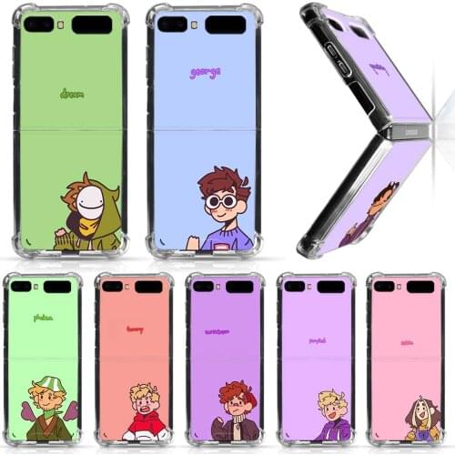 Dream Smp Case for Samsung Z Filp Case Phone for Galaxy Z Filp 5G Transparent Airbag Shockproof Silicone Coque