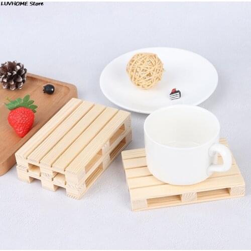 Mini Wooden Pallet Beverage Coasters For Hot And Cold Drinks Wood Pallet Coasters Flower Pot Cushion