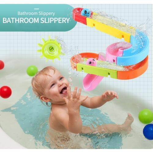 Suction Cup Track Baby Bath Toys for Children Kids in the Bathroom Bathing Water Games Shower Swimming pool waterfall
