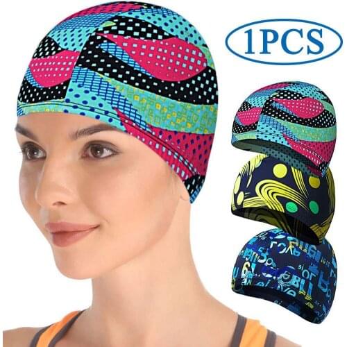 High Elastic Swimming Caps Adult Cloth Stretchable Comfortable Ears Protection Long Hair Summer Swiming Pool Bathing Hat Tools