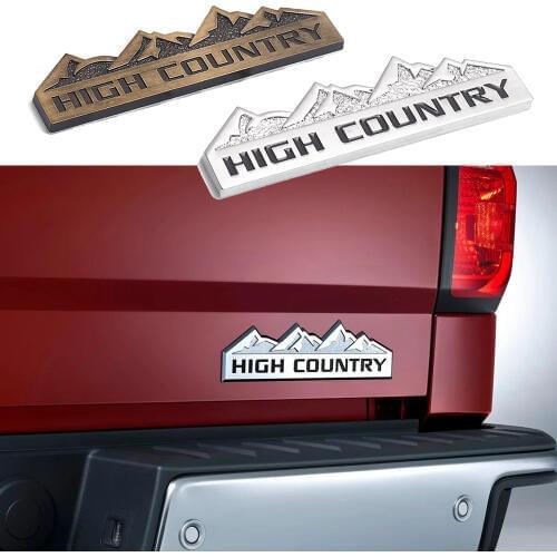 HIGH COUNTRY Emblem Car Side Body Trunk Sticker Metal 3D For Jeep Chevrolet Silverado Colorado Logo Nameplate Car Styling