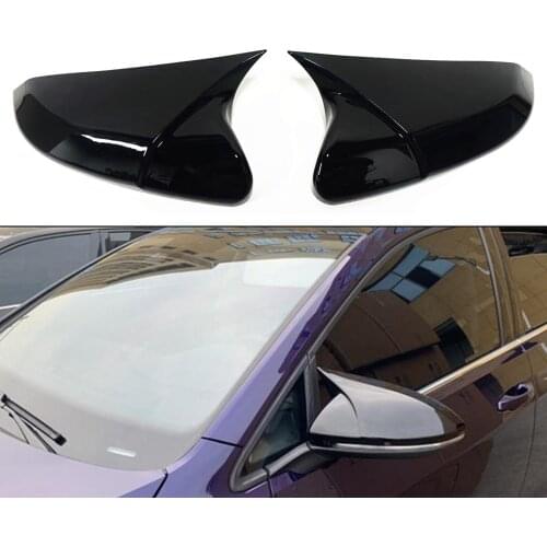 For HONDA CIVIC 10th 2016-2021 Glossy Black Add On Car Exterior Door Window Wing Side Rear View Cap Trim Rearview Mirror Cover