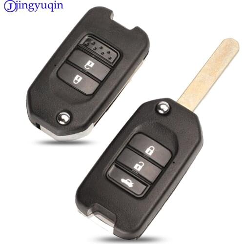 Jingyuqin 10ps Remote 2/3 Buttons Folding Flip Remote Key Shell Cover Case For Honda Civic City Fit XRV Vezel
