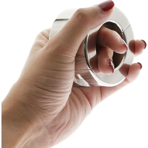 Stainless Steel Heavy Duty Weight Penis Lock Cock Ring Male Metal Ball Stretcher Scrotum Delay Ejaculation BDSM Sex Toy for Men