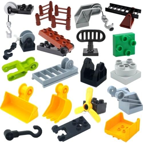 Large building blocks accessories compatible Duplos City scene houses Big size bricks Assemble Toys Column Gate wall Window Gift