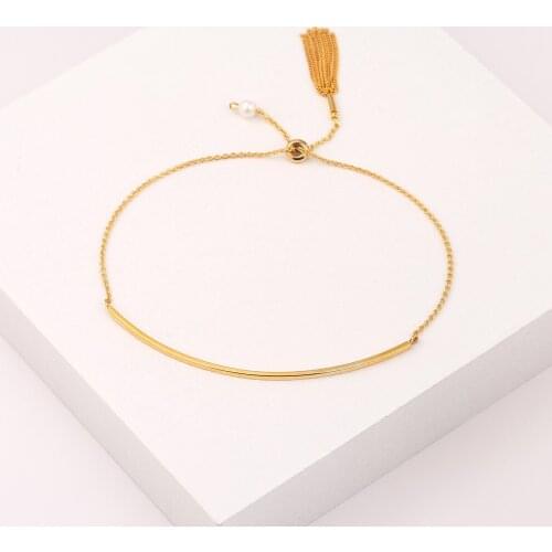 Korean Sweet 925 Sterling Silver Shiny Long Bar Charm Tassels Adjustable Bracelet for Women Lady Fashion Link Chain Jewelry Gift