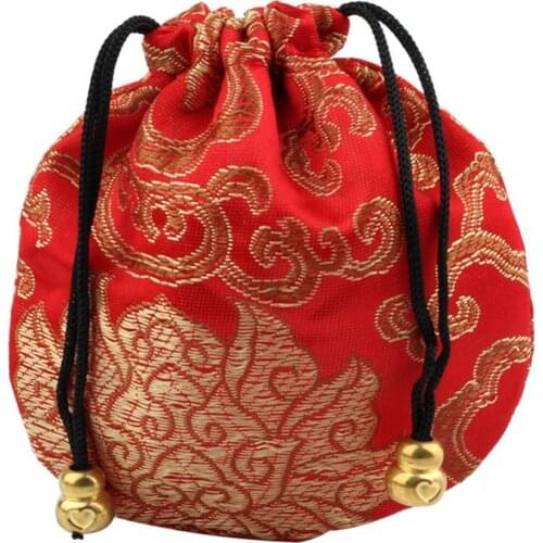 80% Hot Sales Embroidery Cloud Pattern Sachet Lucky Bag Beads Drawstring Jewelry Storage Pouch