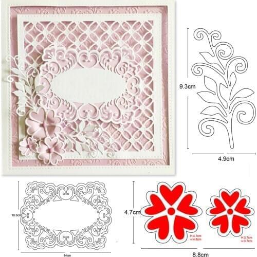 Metal cutting dies flower vine frame cut die mold decoration Scrapbook paper craft knife mould blade punch stencils dies