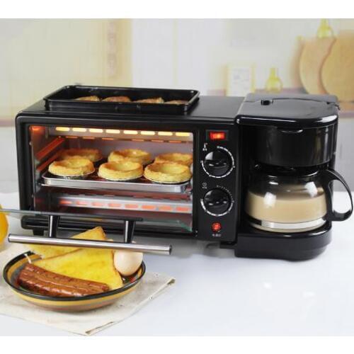 Multi-functional Fully automatic household coffee machine electrical bread breakfast machine 3 in 1 maker bake oven fried egg