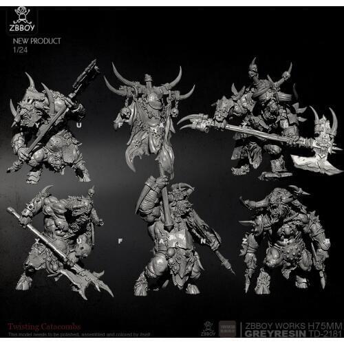 75mm Resin Figure Kits Minotaur suit resin model (5 piece)self-assembled TD-2181