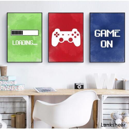 Video Game Wall Art Canvas Posters Prints Gaming Room Decor Video Game Party Art Painting Pictures Boys Room Wall Decoration