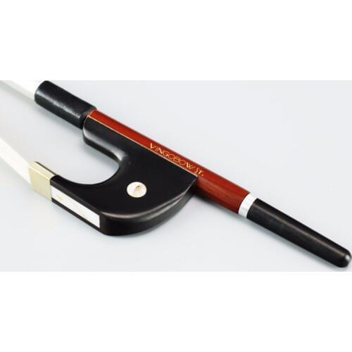 VingoBow 4/4 Szie German Model Upright Bass Bow Brazilwood Ebony Frog Nickel Silver Part Natural Horsehair 300BG 76cm Warm Tone