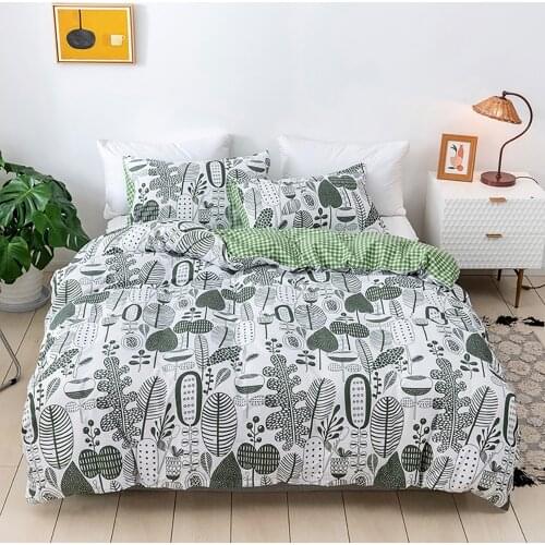 Nordic Leaf Duvet Cover 220x240 Single Double Queen King Bedding Sets Quilt Covers Geometric Plant Floral Bedclothes Pillowcase