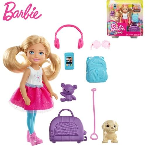 Original Barbie Doll Mini Carrie Travel Set Toys for Girls Goodnight Time Tea Time Bonecas Princess Dolls Children Birthday Gift