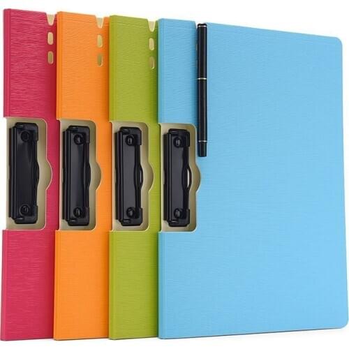 A4 Plastic Clip Board Portable File Folder Clipboard with Hook Drawing Writing Pad Clip Board Office Supplies Student Stationery