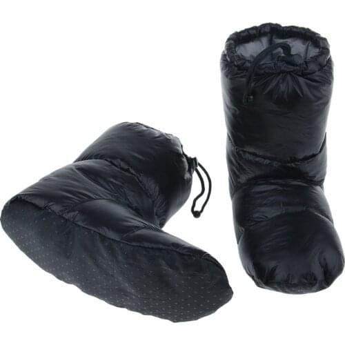 Duvet Duck Down Pull On Indoor Slipper Boots Camping Tent Booties Men Women