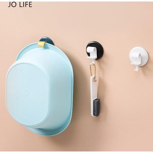 JO LIFE Self-adhesive Basin Hooks Saving Space Wall-Mounted Washbasin Rack Holder Bathroom Accessories