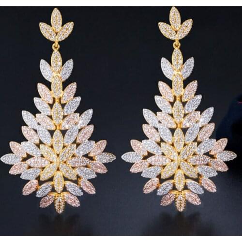 Zlxgirl jewelry Classic Multicolor plated Copper stud earrings jewelry Dubai Gold design ears fashion brincos free shipping