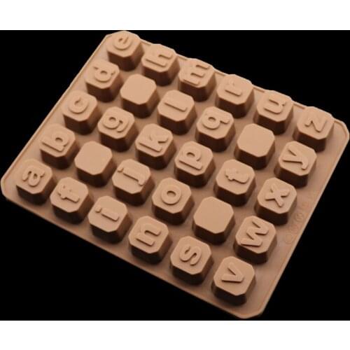 Silicone Mold Chocolate Fudge Cake Decorated Alphanumeric 3d Food-grade Kitchen Baking Cakes Biscuits Forming Tool