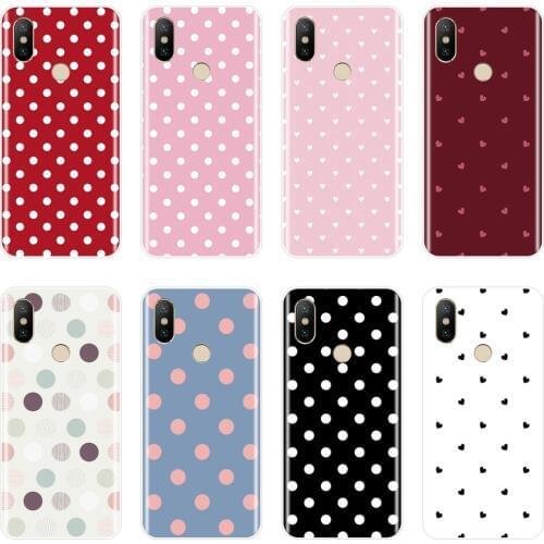 Back Cover For Xiaomi Mi A1 A2 Lite 8 SE Mi5 Mi6 Mi8 Polka Dot Heart Soft Phone Case Silicone For Xiaomi Mi 5 5C 5S 5X 6 6X Plus
