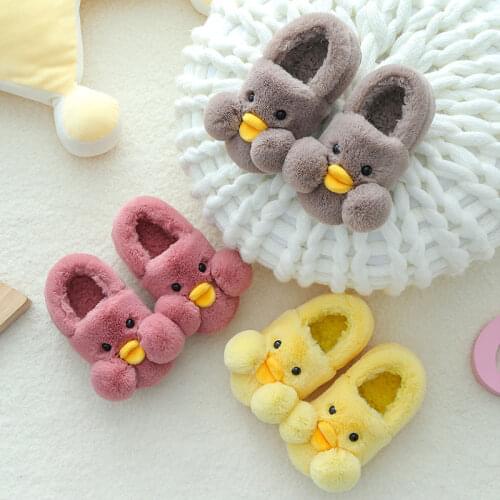 Children Slippers Boys Girls Cartoon Non-slip Slipper Baby Winter Kids Fashion Indoor Fur Warm Shoes Child Home Floor Shoes