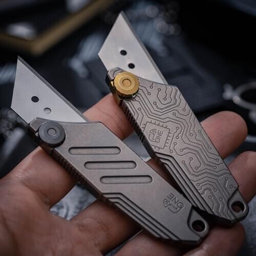 Titanium Alloy Heavy Small Straight Utility Knife Paper Cutting Wallpaper Knife