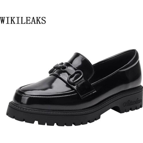 Platform Shoes Patent Leather Loafers Women Oxford Lolita Shoes for Women Slip on Shoes for Women Korean Fashion Zapatos Mujer