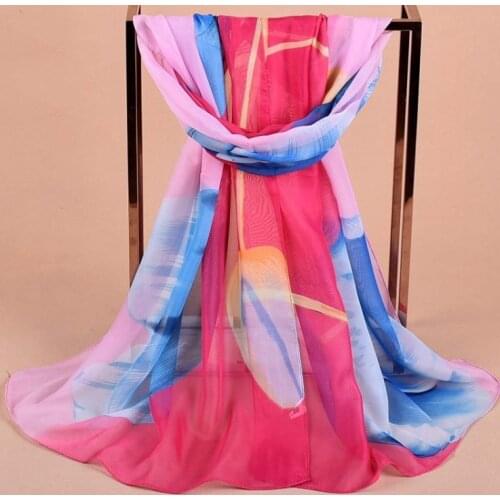 2020 FAL/WIN Refreshing tulip flower chiffon scarf silk square hijab cool shawl ladies foulard femme Scarves hair bufanda mujer
