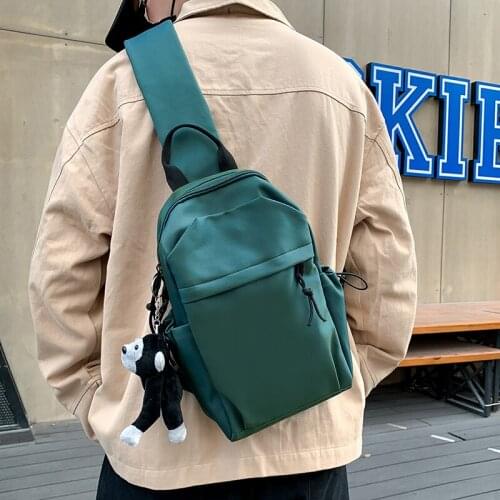 Waterproof Nylon Unisex Chest Bag Solid Color Casual Student School Bags Crossbody Bags 2022 New Trend Women Shoulder Bag
