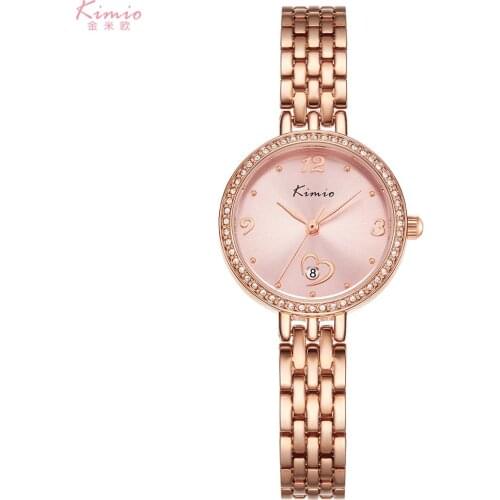 Alloy Case Sunray Dial Diamonds Waterproof Kimio Fashion Lady Watches