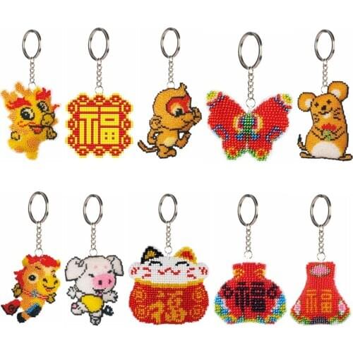 Butterfly Embroidery Full Beaded Cross Stitch Kit Needlework Backpack Key Chain Beadwork Pendant Durable DIY Craft Accessories