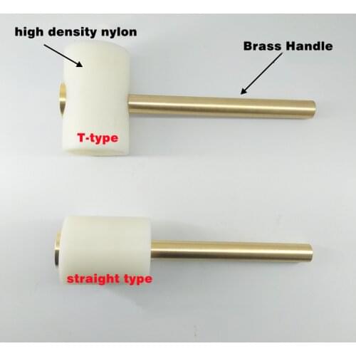 High quality 2types Pure Copper Handle+Nylon Head handmade hammers DIY Household hammer tools Leather carving hammer