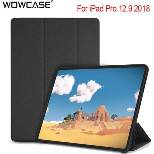 WOWCASE for iPad pro 12.9 Case 3rd Gen 2018 Luxury Tri-fold Auto Sleep Wake Flip Cover for iPad Pro 12.9 A1876 A2014 A1895 A1983