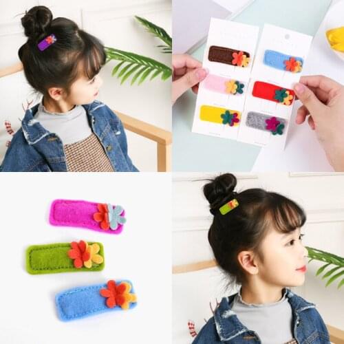 1pieces cute flower BB hair clip children Hairpin simple Hand made Kids girls Barrettes Hairgrips accessories ornaments headwear