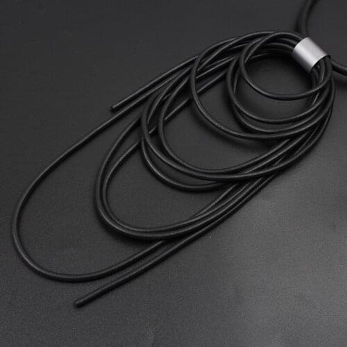 Black Layered Neckace Indie Body Rubber Fashion Jewelry For Women Pastel Goth Rave Accessories Gothic Choker Necklace Rope Chain